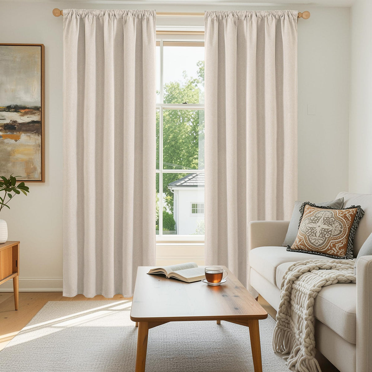 BGment linen blackout curtains easy-care fabric is machine washable.