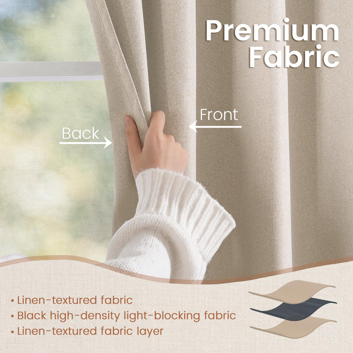 BGment linen blackout curtains privacy-blocking design for daytime or night use.