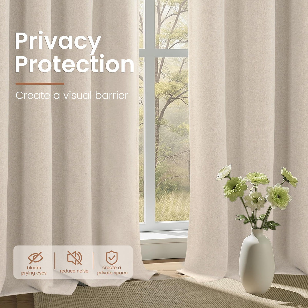 BGment linen blackout curtains sleep-friendly setup reduces glare and morning light.