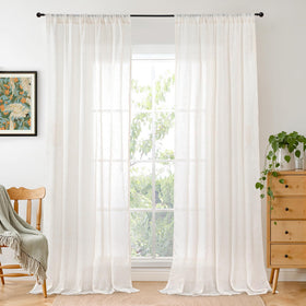 BGment linen curtains close-up texture showing natural weave and breathable fabric for cozy spaces.