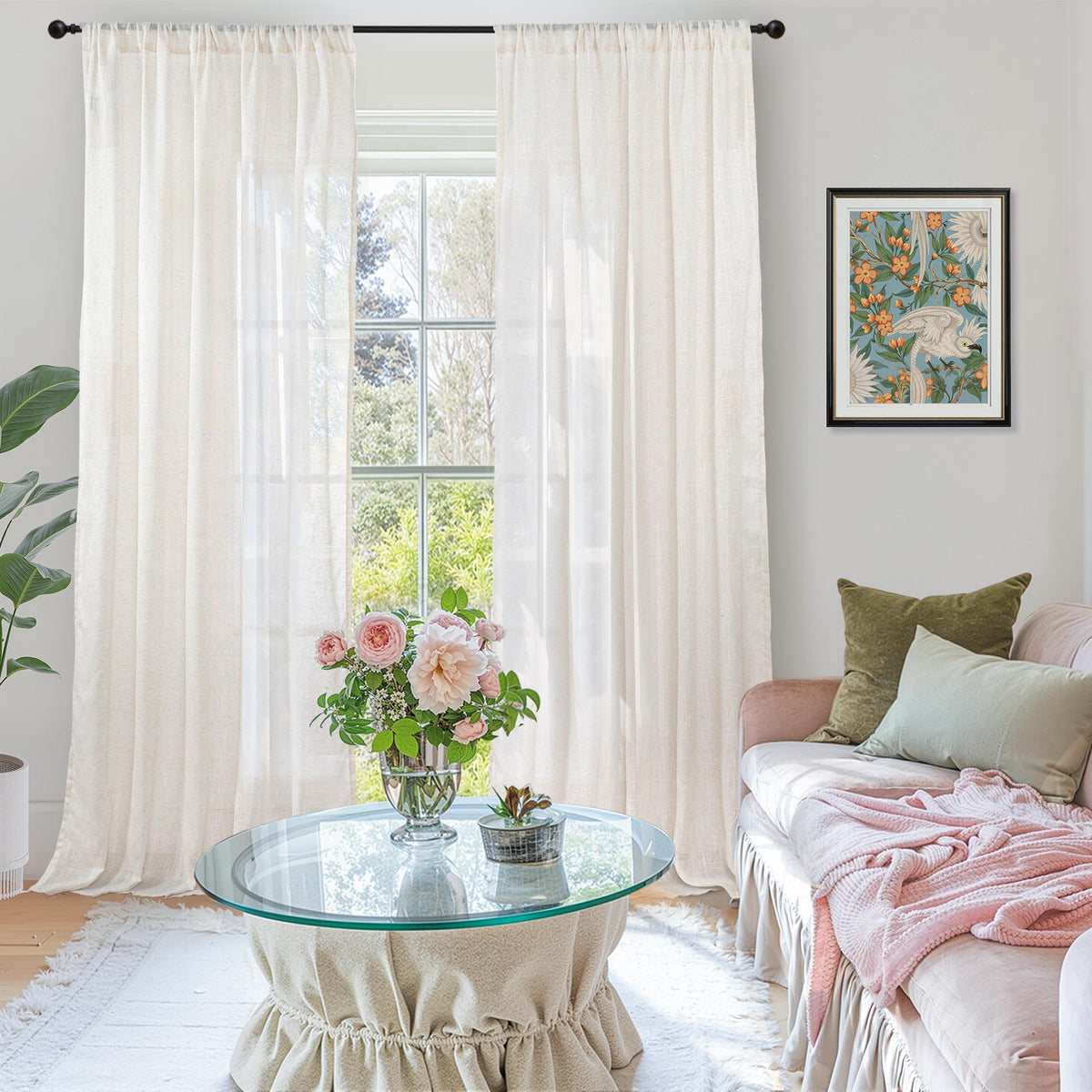 BGment linen curtains diffused light panel softens daylight for inviting rooms.