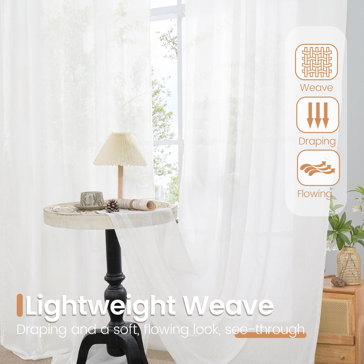 BGment curtains let daylight in while maintaining privacy with a cozy glow