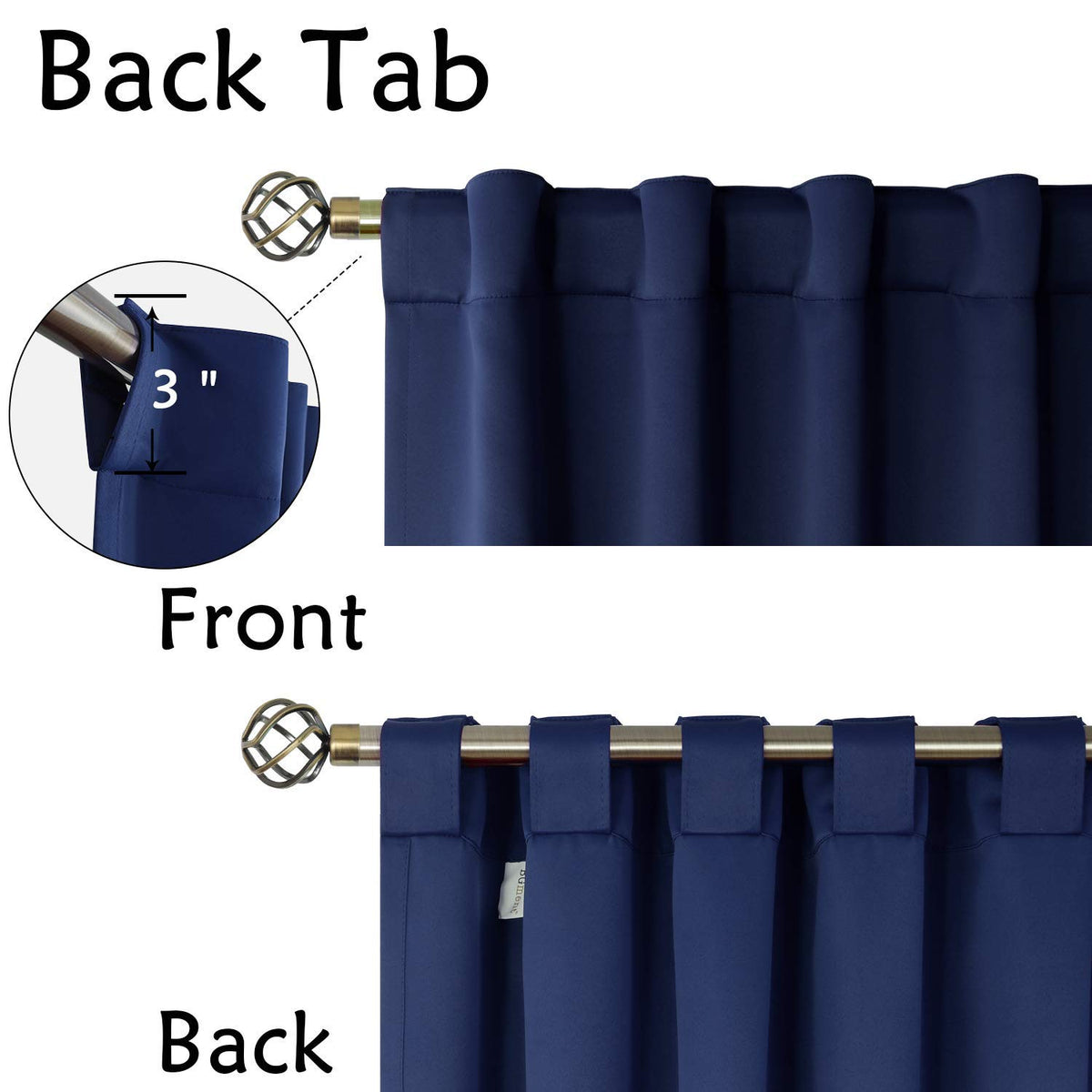 BGment navy blue curtains two 42x84 panels offering versatile hanging options