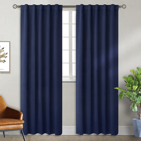 BGment navy blue curtains 84 inches length for a tall, refined living room look