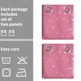 BGment Pink Star Curtains add cute decor to a kids’ room
