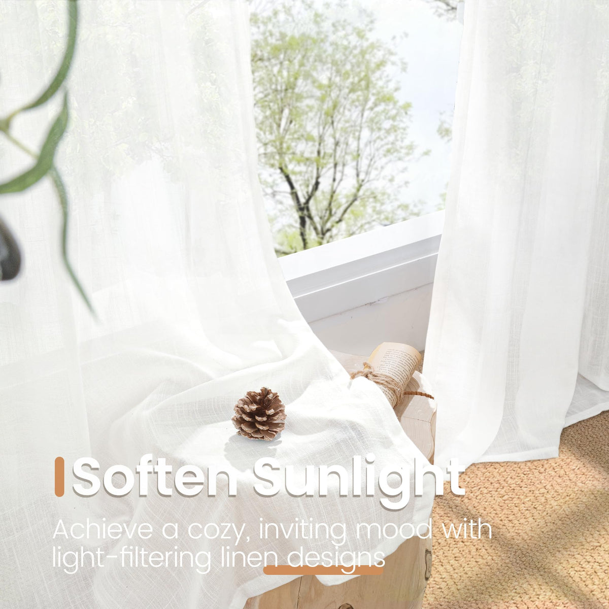 BGment rich linen texture and cross weave add natural warmth to any room