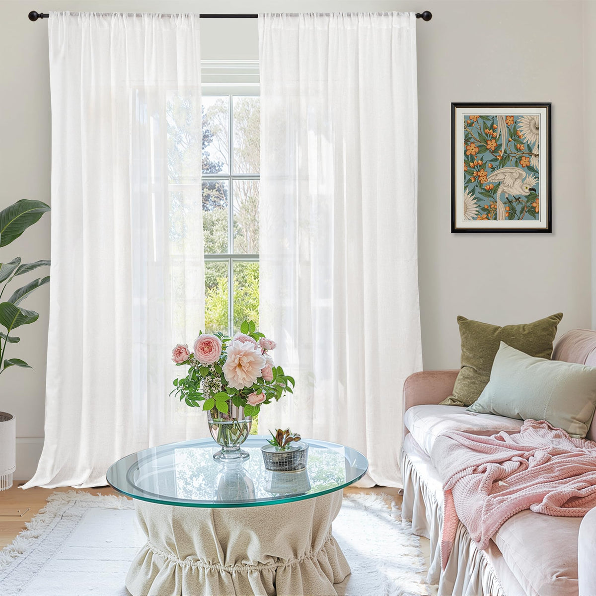 BGment rod-pocket curtains with easy installation for quick window coverage