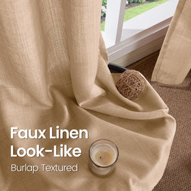 BGment tan linen-look fabric adds warmth and versatile farmhouse style.
