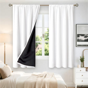 BGment white blackout curtains, two 52-inch wide panels for flexible window coverage.