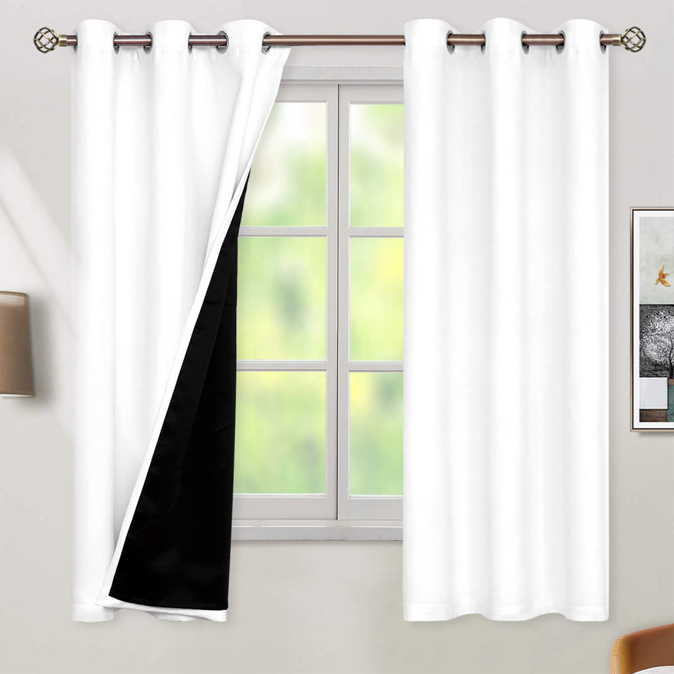 BGment white blackout curtains on a rod ready to install for darkness
