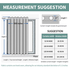 BGment wide curtain panel covers large doors with smooth hanging.