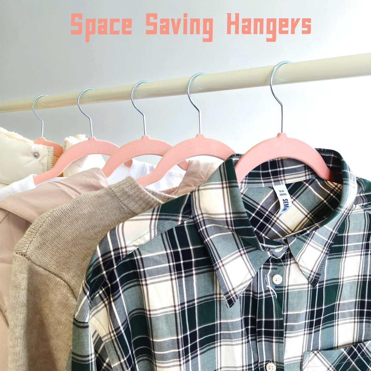 BGRQRIQ chic pink finish enhances wardrobe organization
