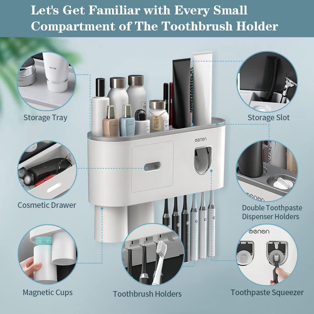 BHeadCat wall-mounted storage unit frees counter space in small bathrooms.