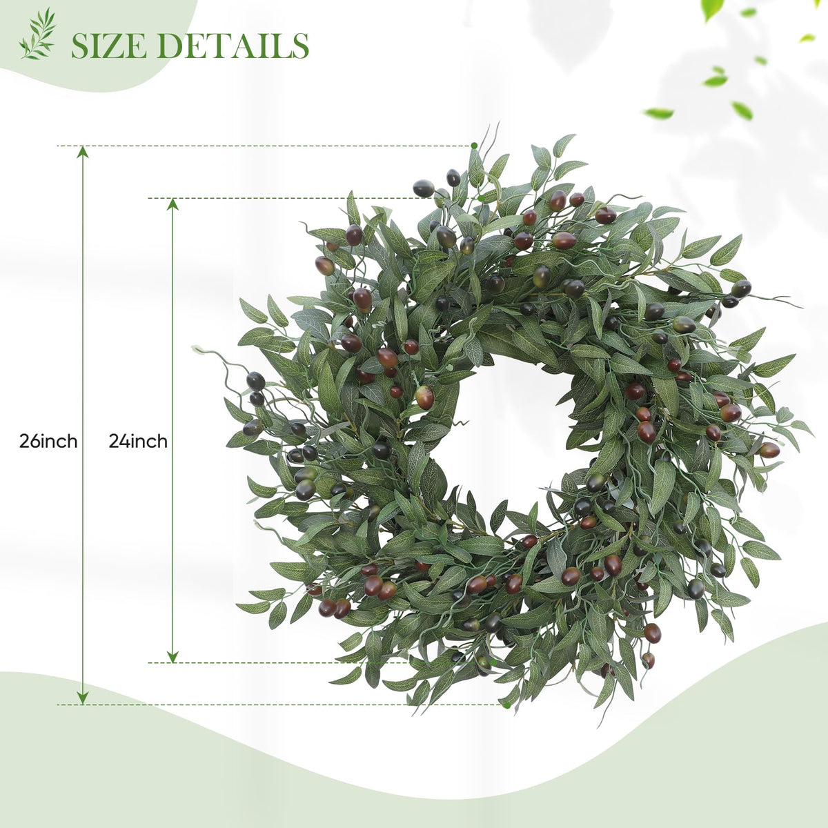 BHHDA Olive Wreath living room mantel setup for versatile decor.