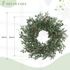 BHHDA Olive Wreath living room mantel setup for versatile decor.