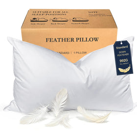 BHZ goose down pillow standard-queen front view with premium loft and lasting support