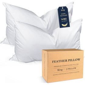 BHZ king-size pillow 2-pack in a luxurious bed for plush, supportive sleep.