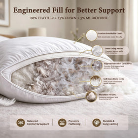 BHZ pillow top-view demonstrates balanced head and neck alignment.