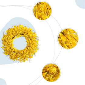 Bibelot Forsythia wreath features a sturdy metal base for lasting shape.