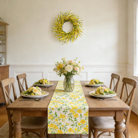 Bibelot Forsythia wreath suited for weddings and holiday celebrations.