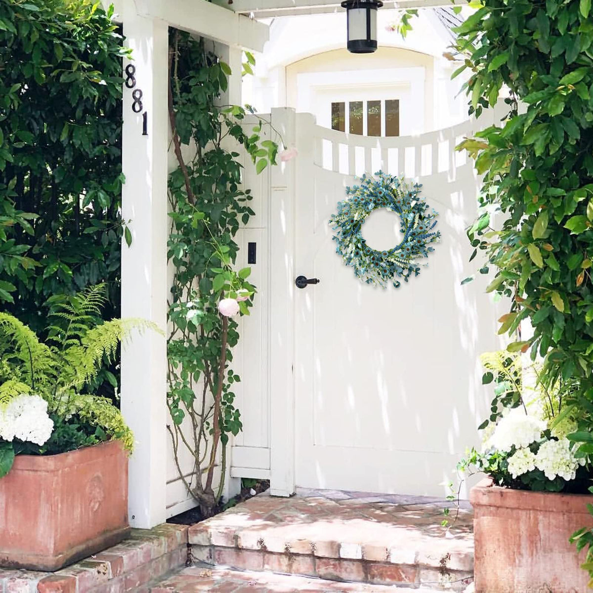 Bibelot indoor-outdoor wreath suitable for porch and living spaces.