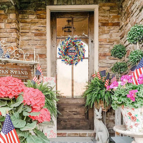 Bibelot Memorial Day display ready for year round celebration.