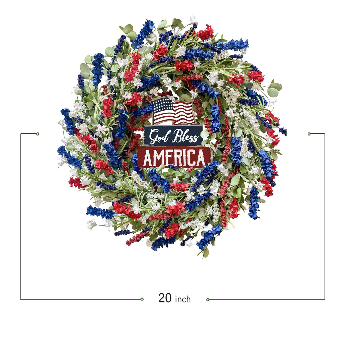 Bibelot red white blue flowers closeup showing handcrafted patriotic detail.