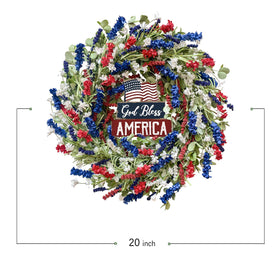 Bibelot red white blue flowers closeup showing handcrafted patriotic detail.