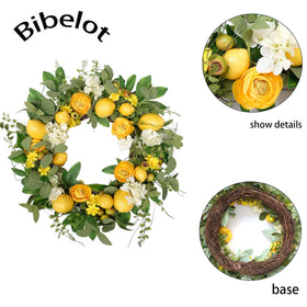Bibelot wreath highlights green leaves and berries for spring charm indoors.