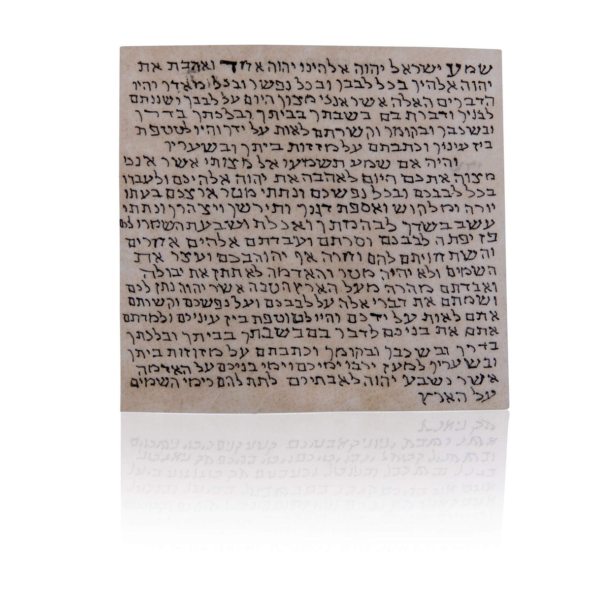 Biblical World kosher mezuzah scroll handwritten by Sofer Stam for quality