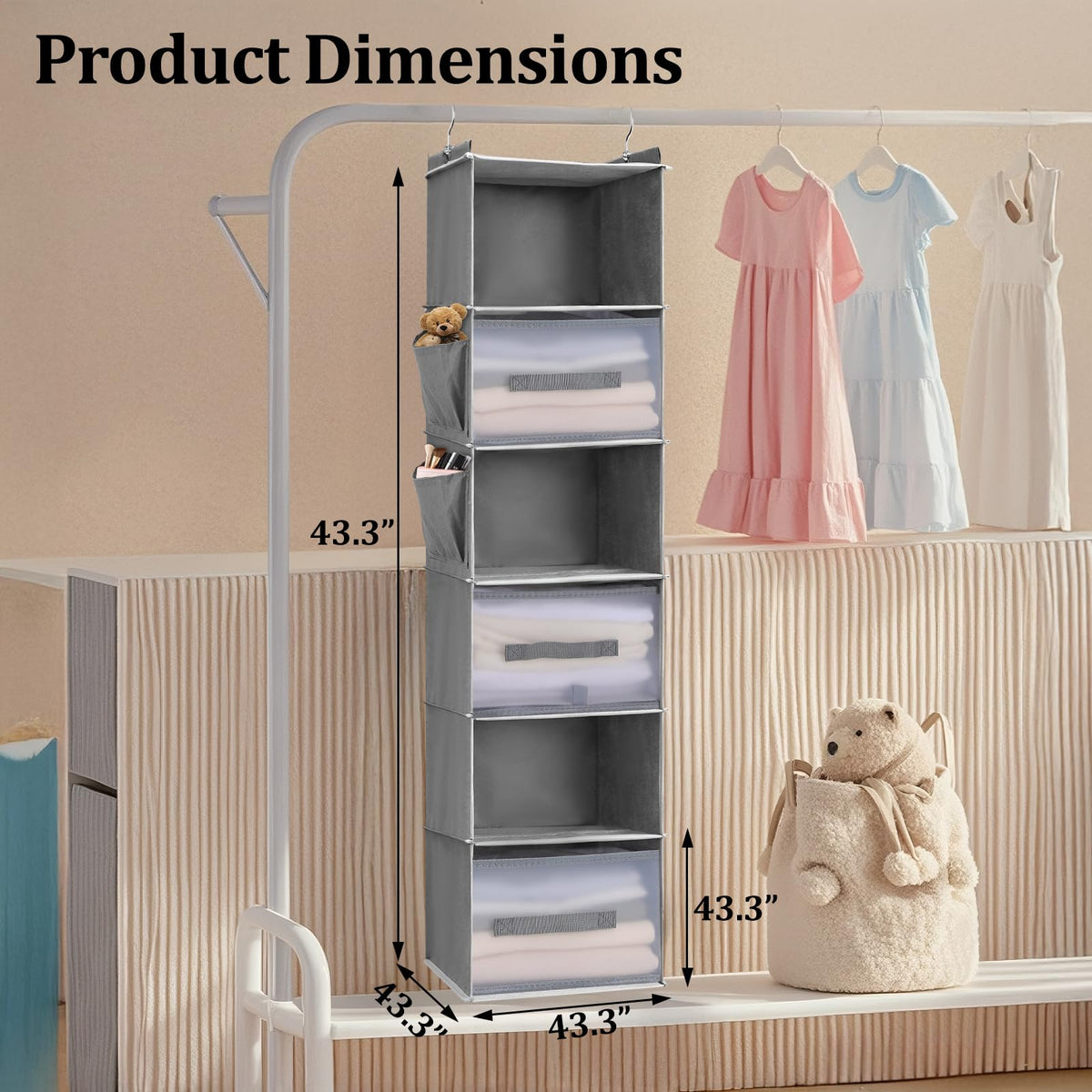 Dorms, RVs, and compact closets benefit from this versatile organization solution.