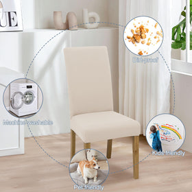 Bietyone slipcovers fit most dining chairs with measured guidance.