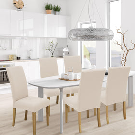 Bietyone solid-color chair covers set4 guard against spills and wear.