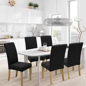 BIETYONE dining chair slipcover jacquard pattern enhances modern look while guarding against stains.