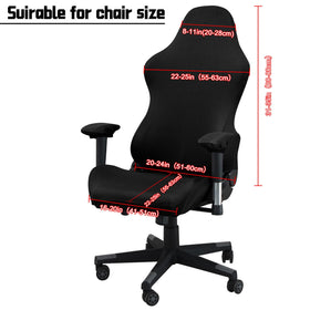 BIETYONE gaming chair covers back view showing elastic back and secure fit
