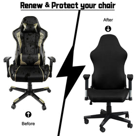 BIETYONE chair covers stretch material demonstrates universal fit for various chair shapes