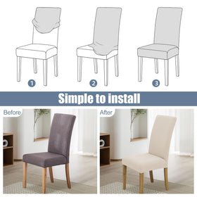 BIETYONE parsons slipcover with elastic bottom stays put and looks tidy.