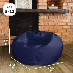 Big Joe Classic Navy bean bag chair side view for versatile lounging
