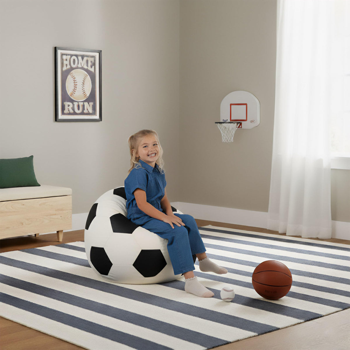 Big Joe refillable bean bag for long-lasting use.