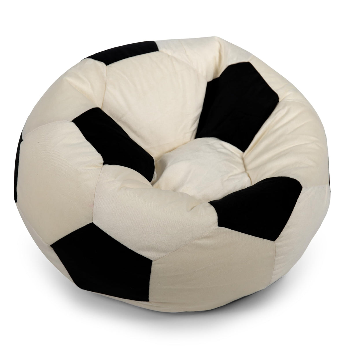 Big Joe soccer ball plush bean bag chair adds sporty style and cozy seating.
