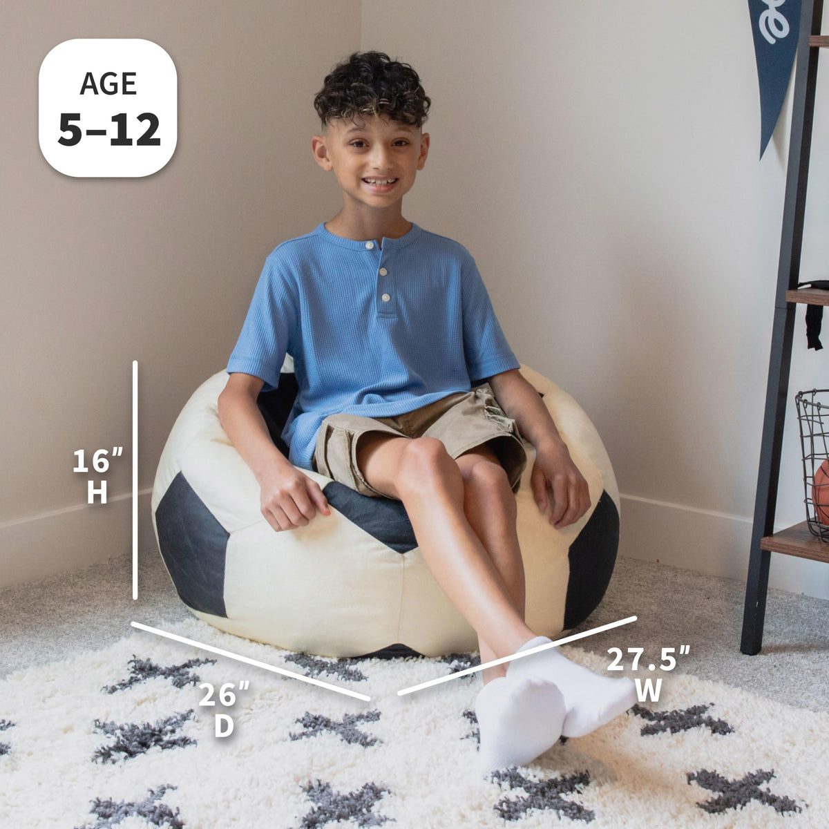 Big Joe soft plush fabric close-up shows a comfy texture for kids.