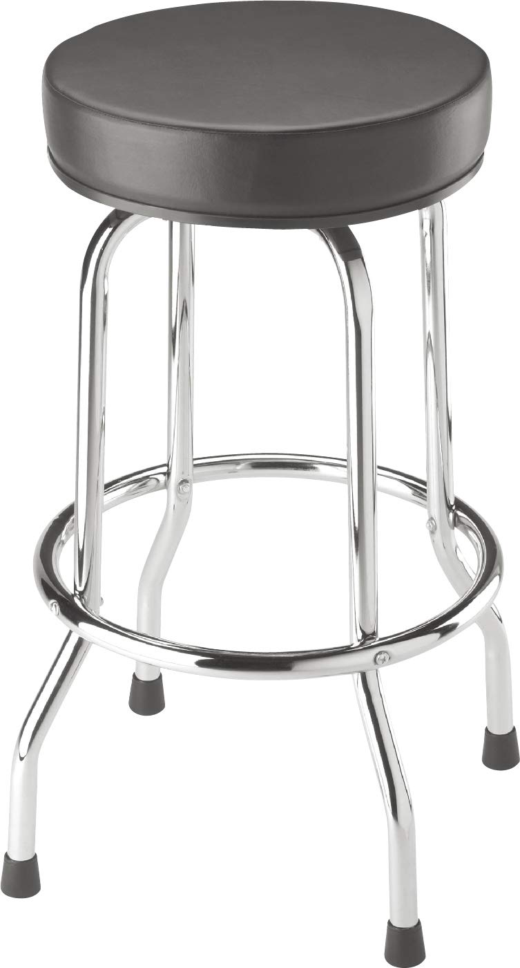 BIG RED Torin swivel bar stool side view with padded seat for garage tasks