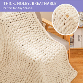 Bigacogo chenille throw on sofa demonstrates six-size versatility