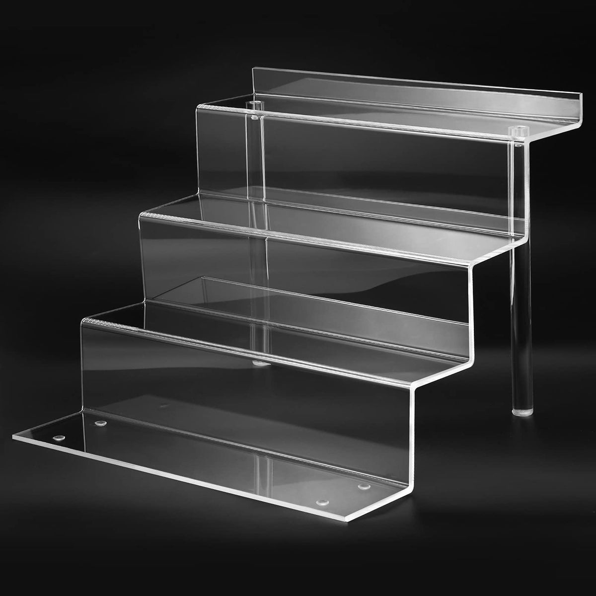 Bigantss 12-inch acrylic shelf for perfume bottles, organized and clearly displayed.