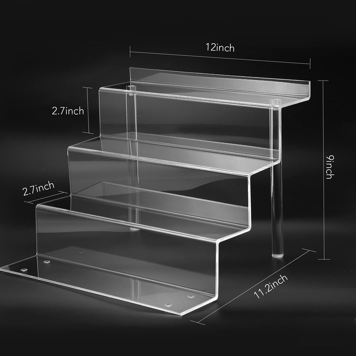 Bigantss four-tier acrylic shelf elevates Funko POP figures for easy viewing.