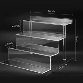 Bigantss four-tier acrylic shelf elevates Funko POP figures for easy viewing.