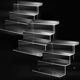 Bigantss 9-inch acrylic shelf for perfume organizer in a 3-pack ideal for organized displays.