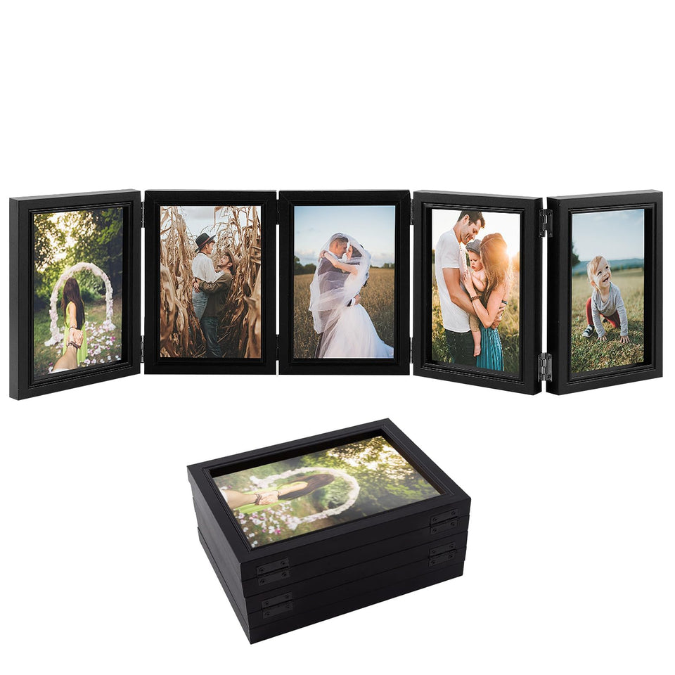 Biggun 4x6in accordion frame folding setup displaying five photos