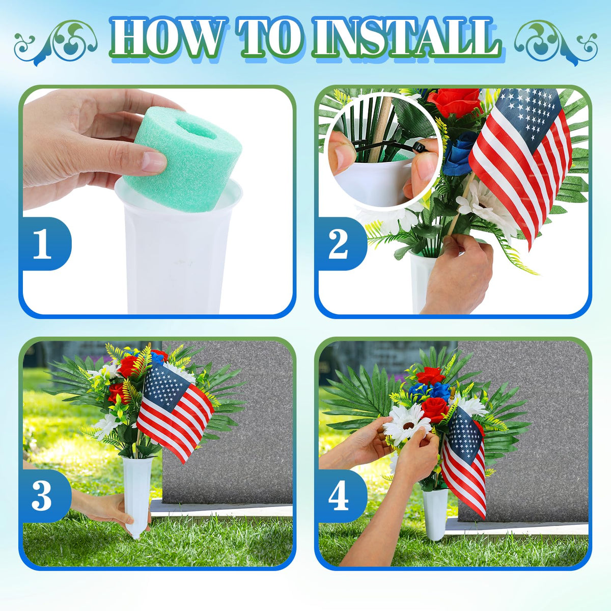 Biggun durable, weather-resistant memorial bouquet