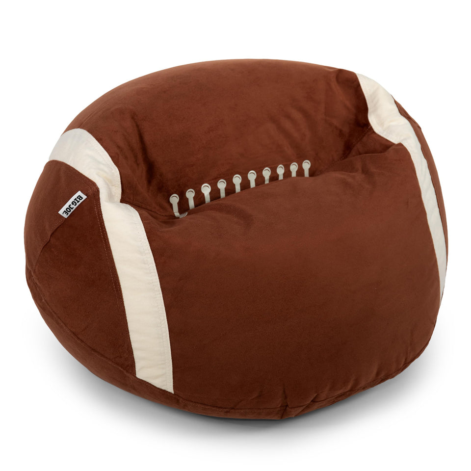 Big Joe Sports Ball bean bag chair, front view, sports-inspired youth seating